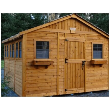 Cedar Sunshed Garden Shed 12 x 12 – Green